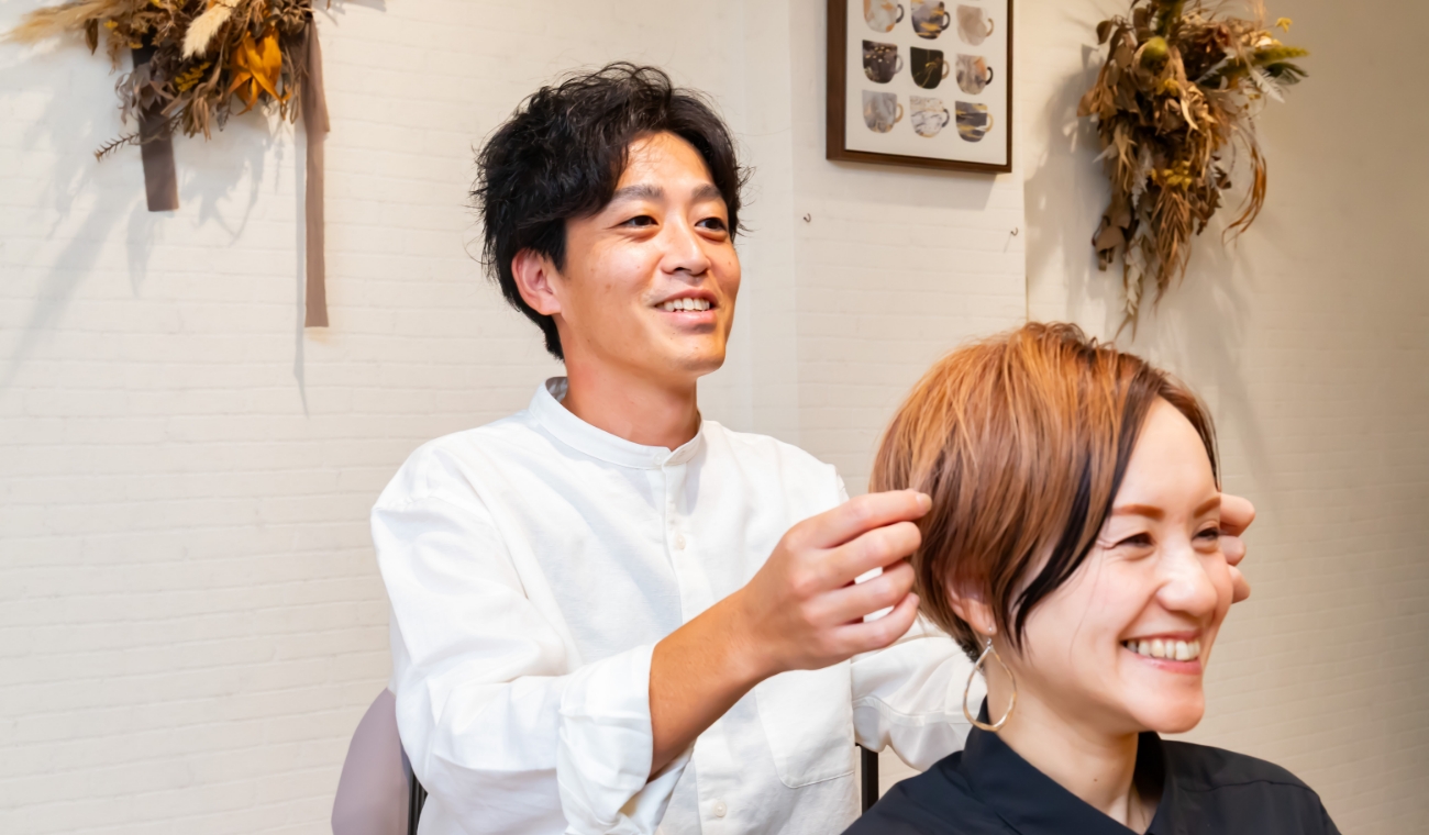 ヘアセット中の写真
