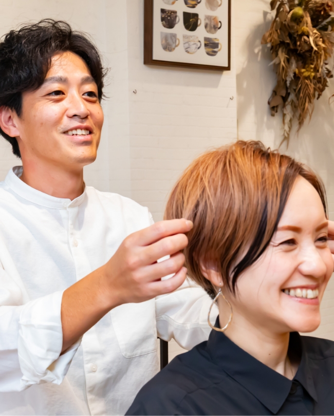 ヘアセット中の写真
