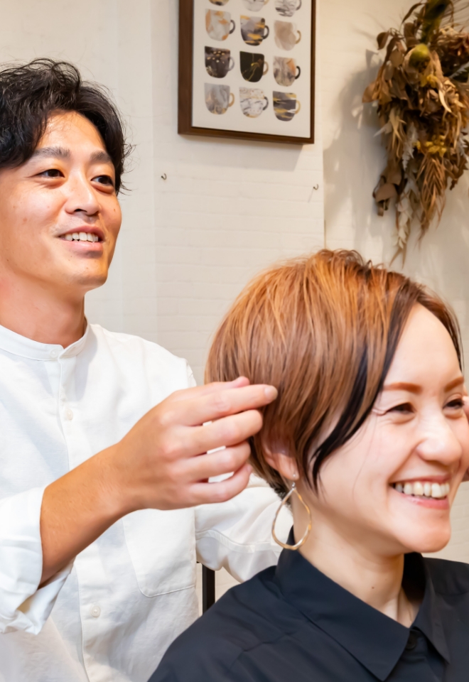ヘアセット中の写真